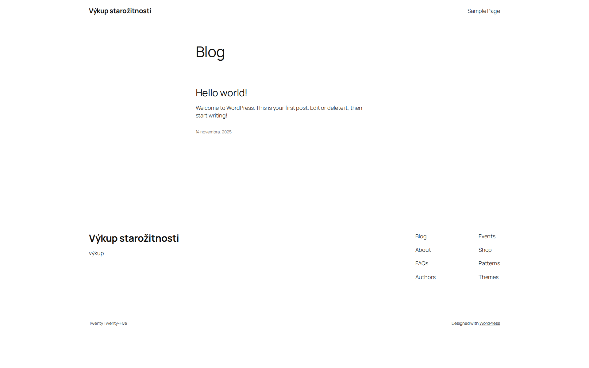 Výkup starožitnosti – výkup - Hello world!
			
Welcome to WordPress. This is your first post. Edit or delet...