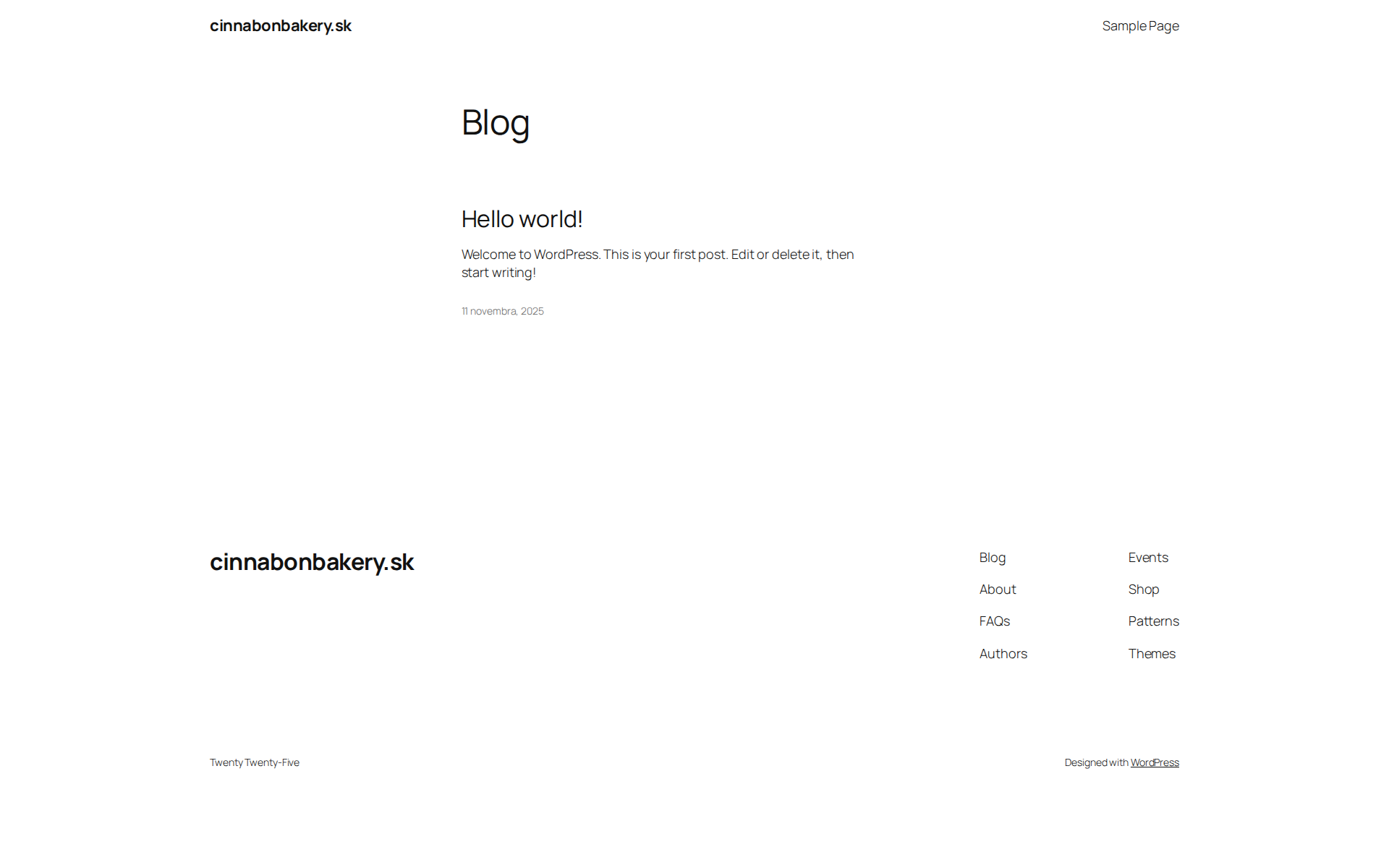 cinnabonbakery.sk - webová stránka cinnabonbakery.sk