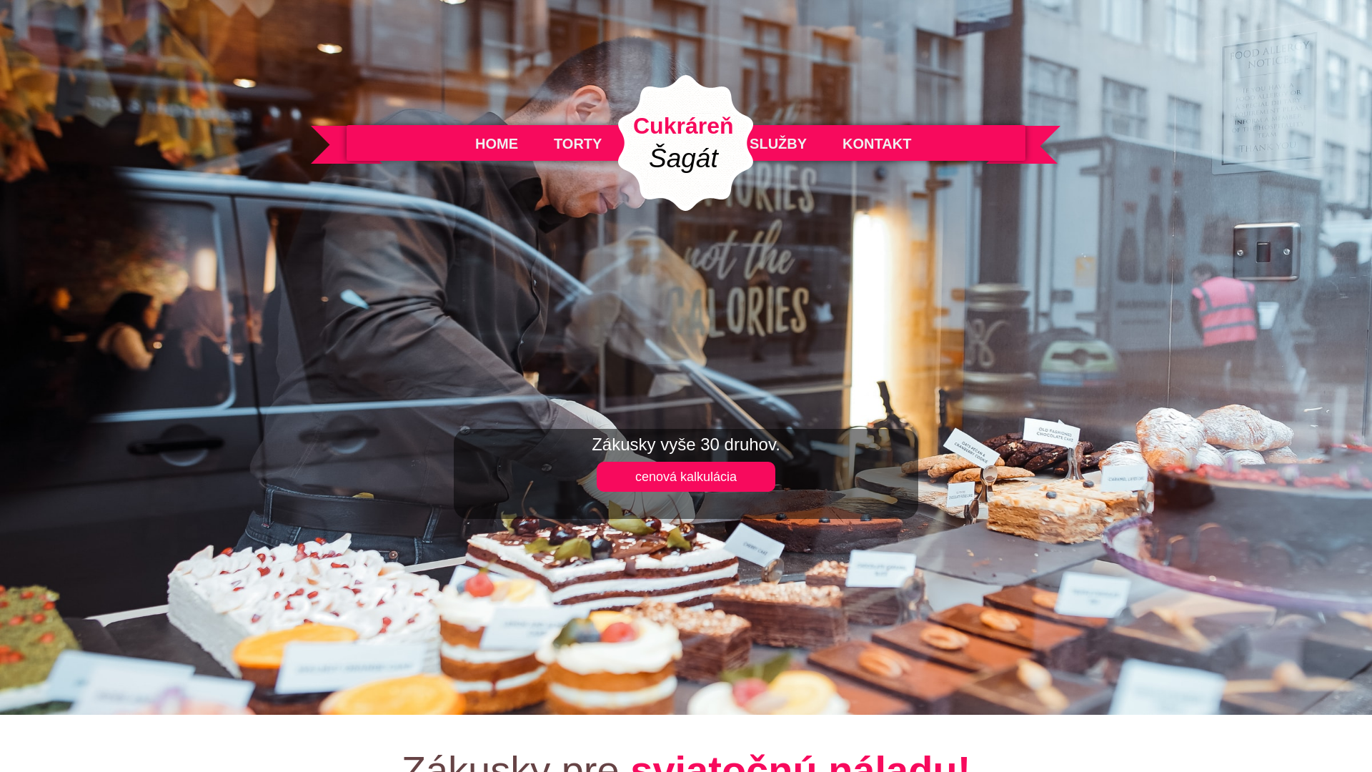 Screenshot domény cukrarensagat.sk | Cukráreň Šagát