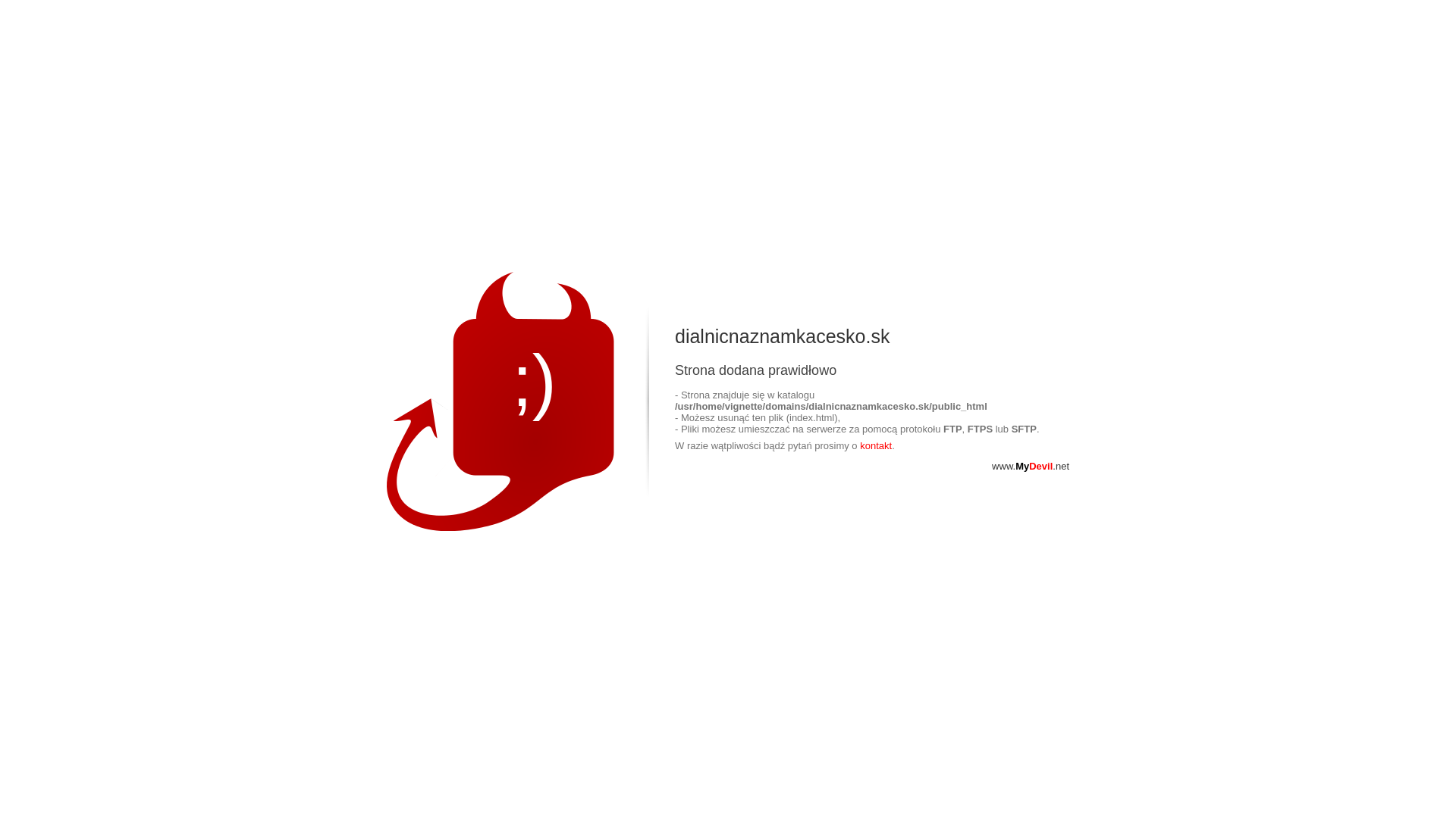 Screenshot domény dialnicnaznamkacesko.sk | dialnicnaznamkacesko.sk - strona hostowana na MyDevil.net
