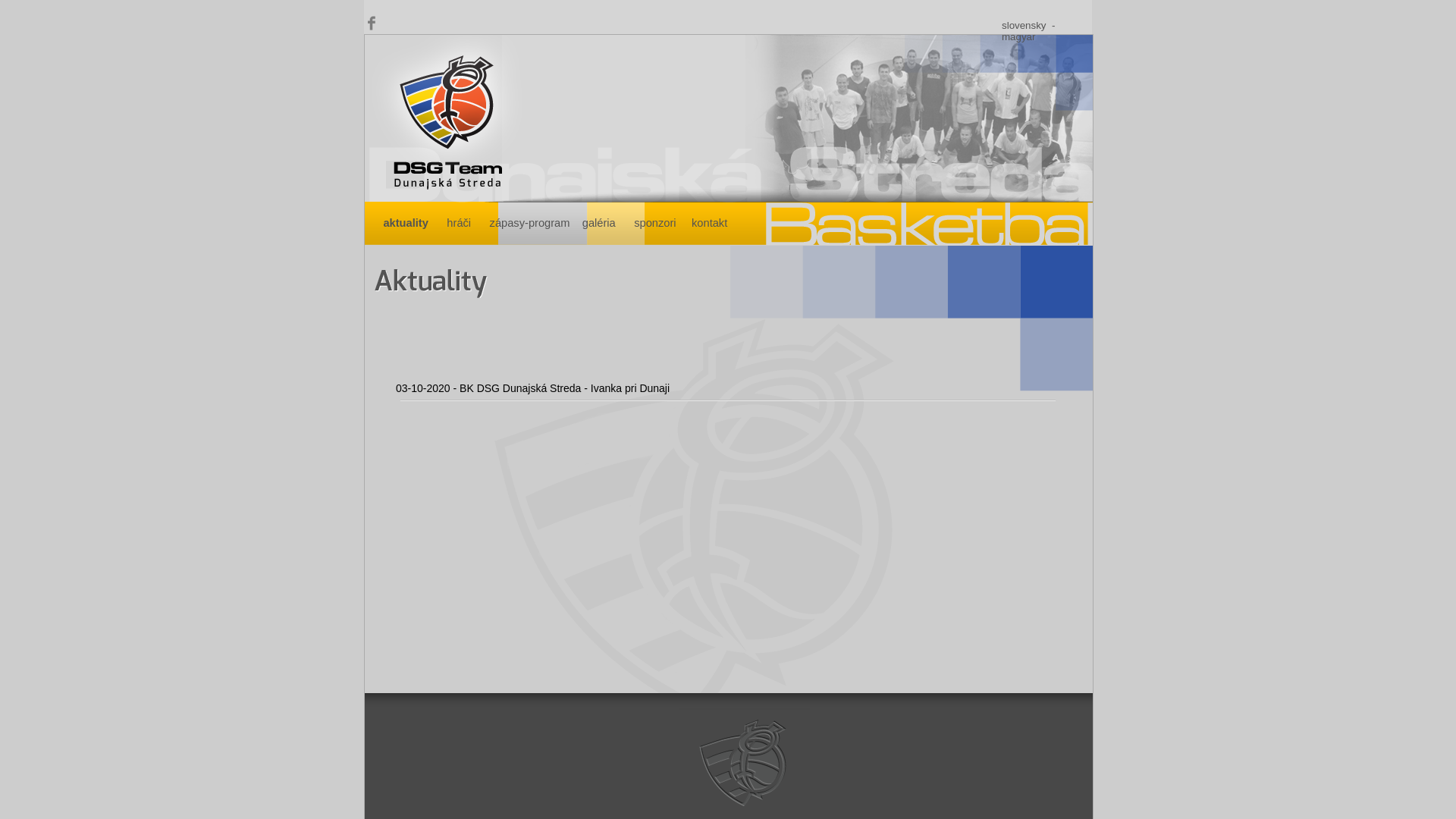 Screenshot domény dsg.sk | DSG Team Dunajská Streda