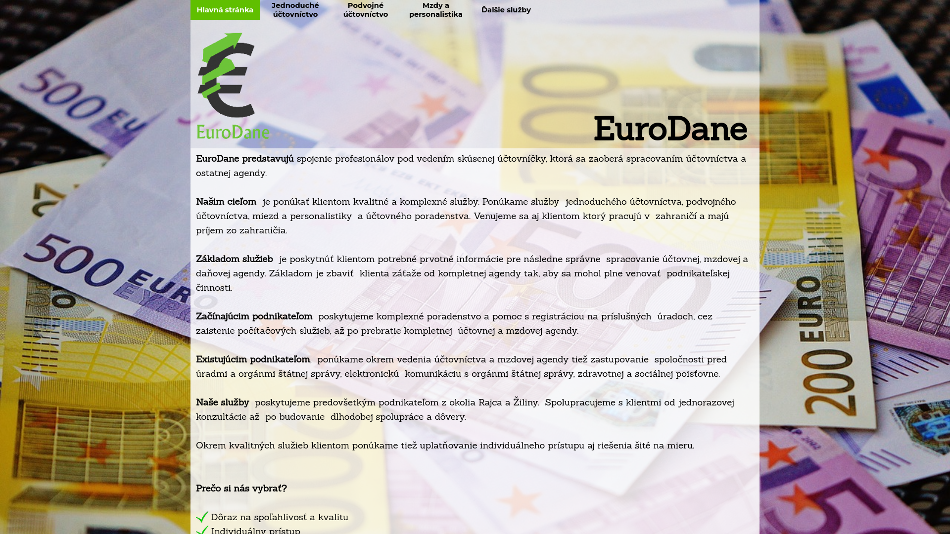 Screenshot domény eurodane.sk | EuroDane