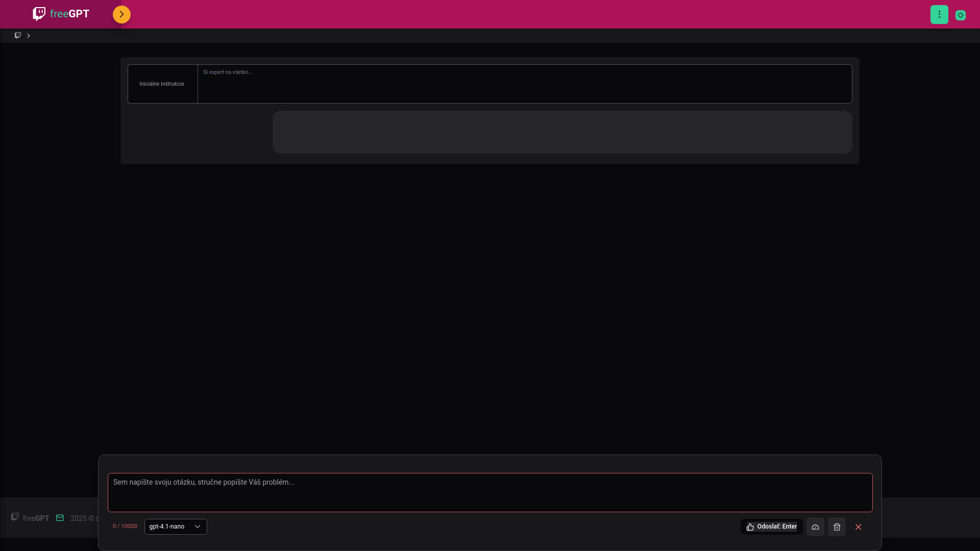 Screenshot domény freegpt.sk | freeGPT