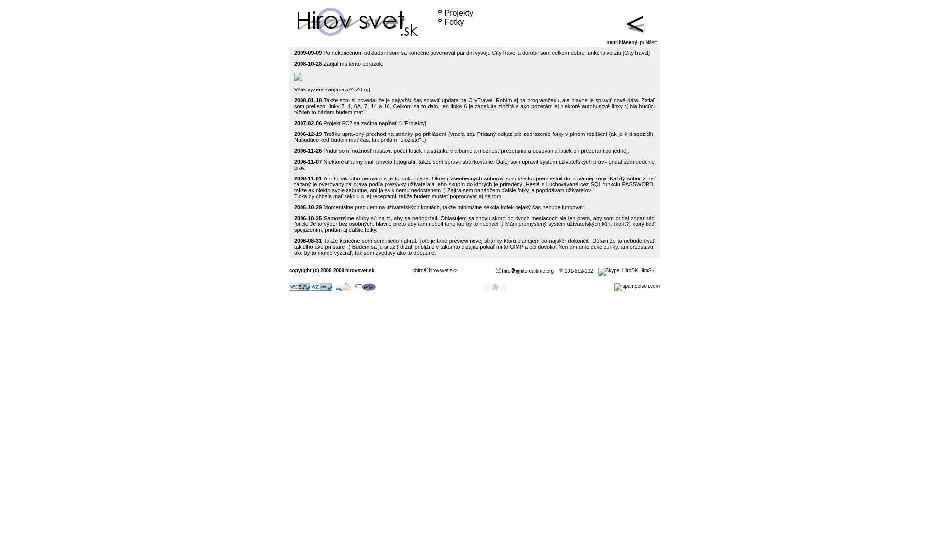 Screenshot domény hirovsvet.sk | .:hirovsvet.sk:.