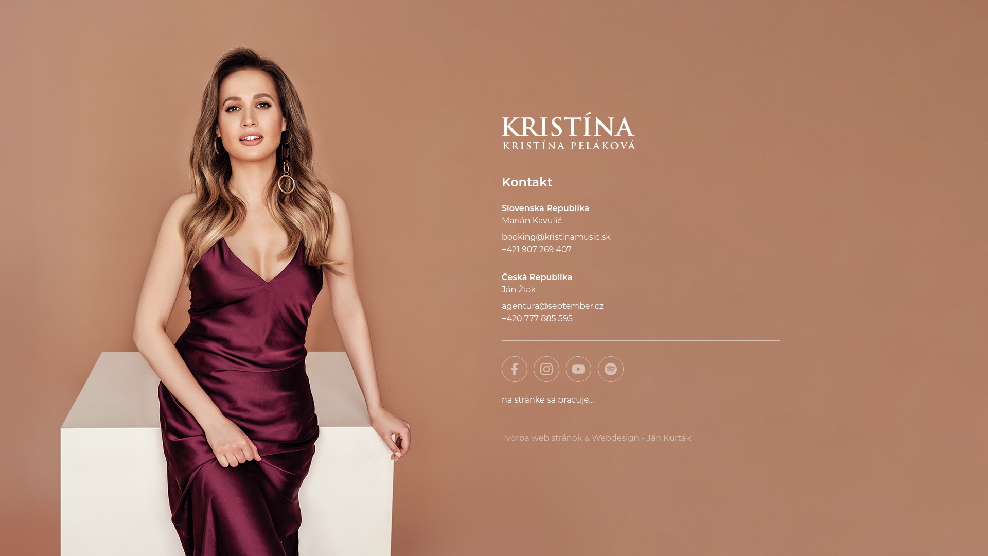 Screenshot domény kristinamusic.sk | Kristína Peláková