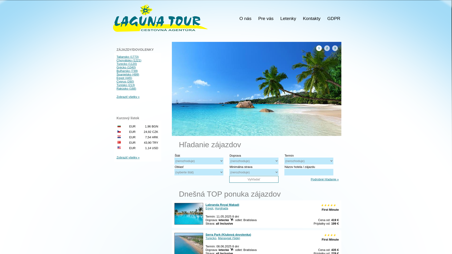 Screenshot domény lagunatour.sk | Homepage | Lagunatour