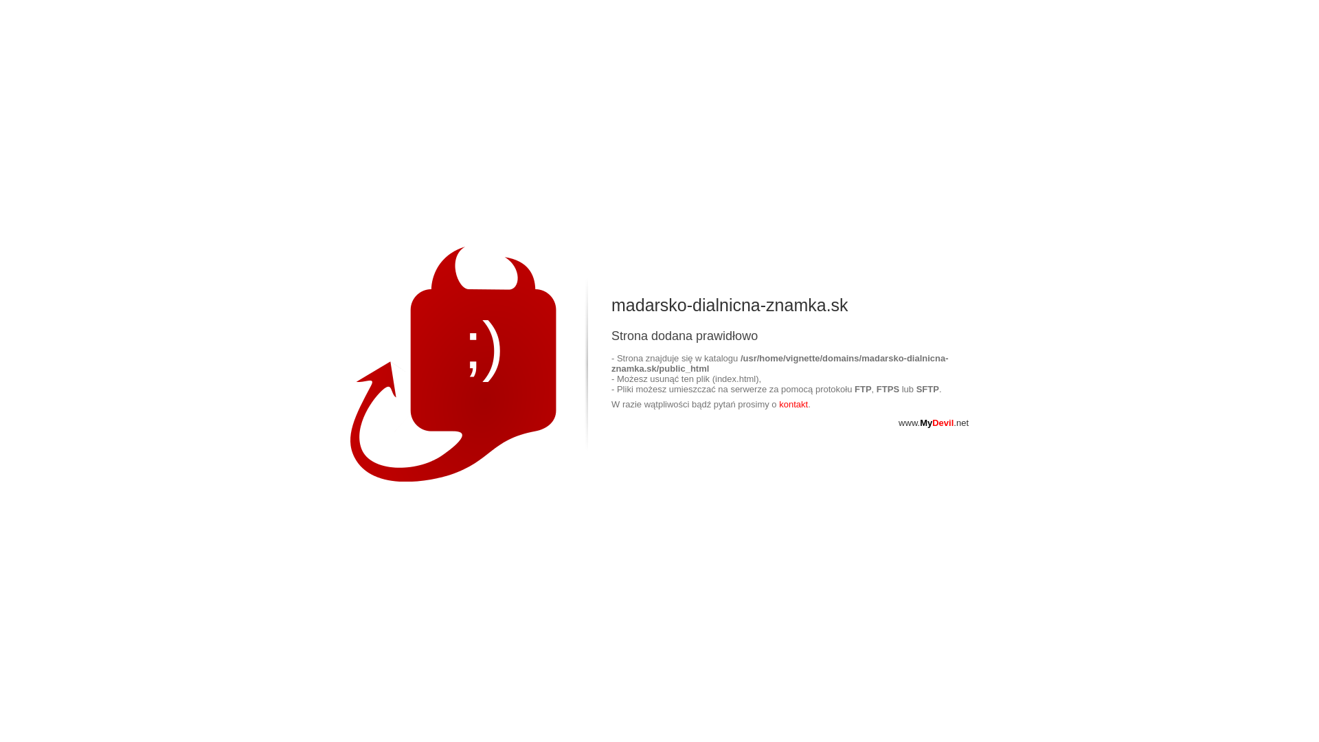 Screenshot domény madarsko-dialnicna-znamka.sk | madarsko-dialnicna-znamka.sk - strona hostowana na MyDevil.net