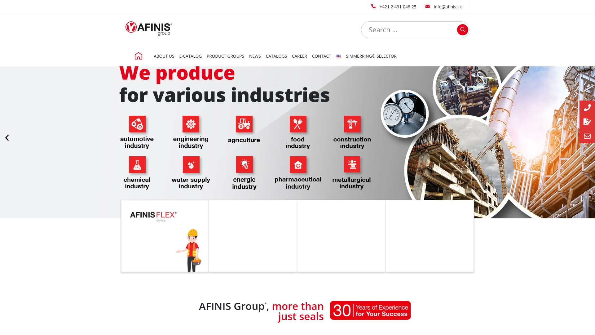 Screenshot domény manzety.sk | Tesnenie aj tesnenia od - AFINIS Group®