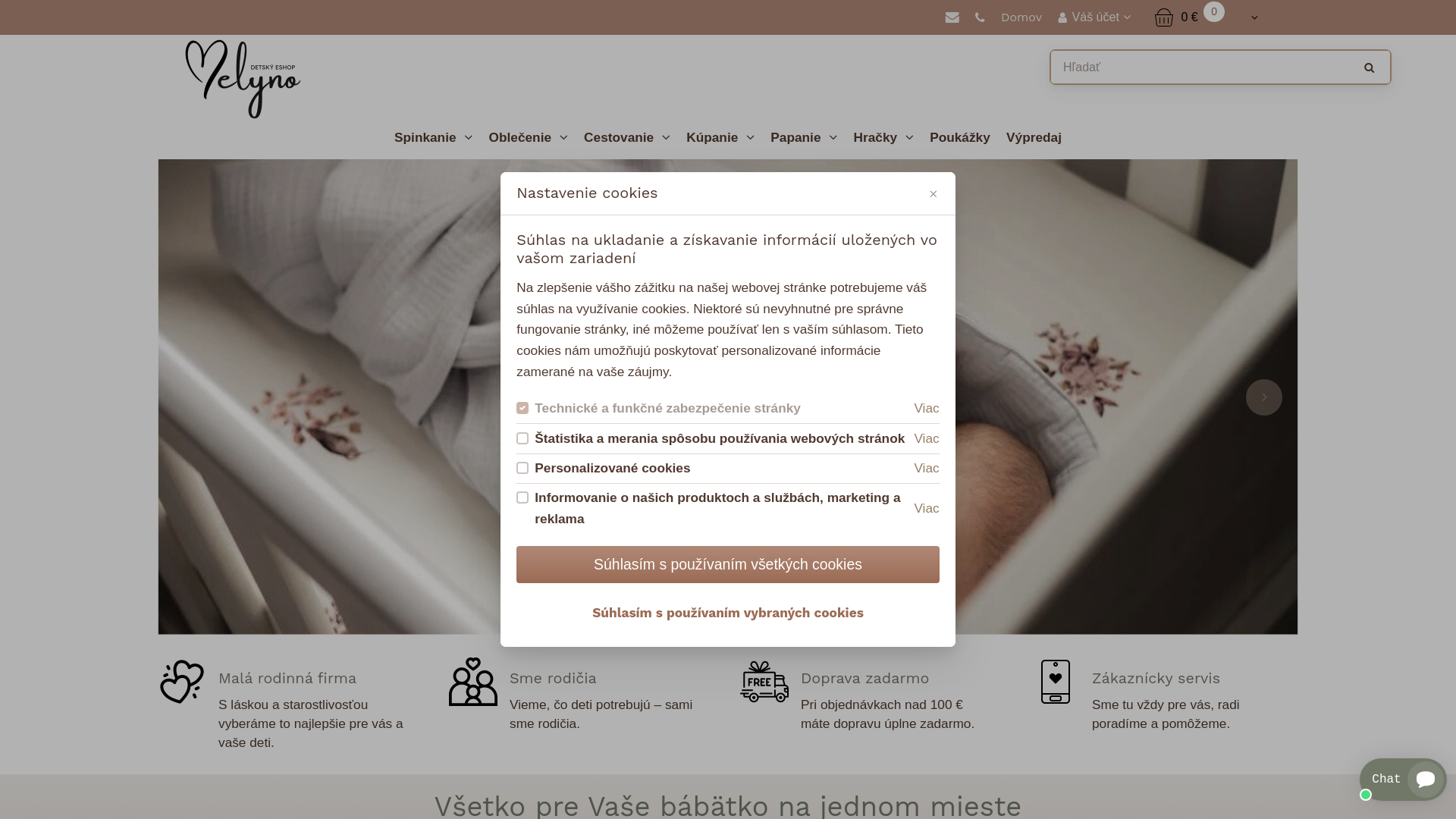 Screenshot domény melyno.sk | Kompletný detský sortiment pre vaše dieťatko | Detský eshop