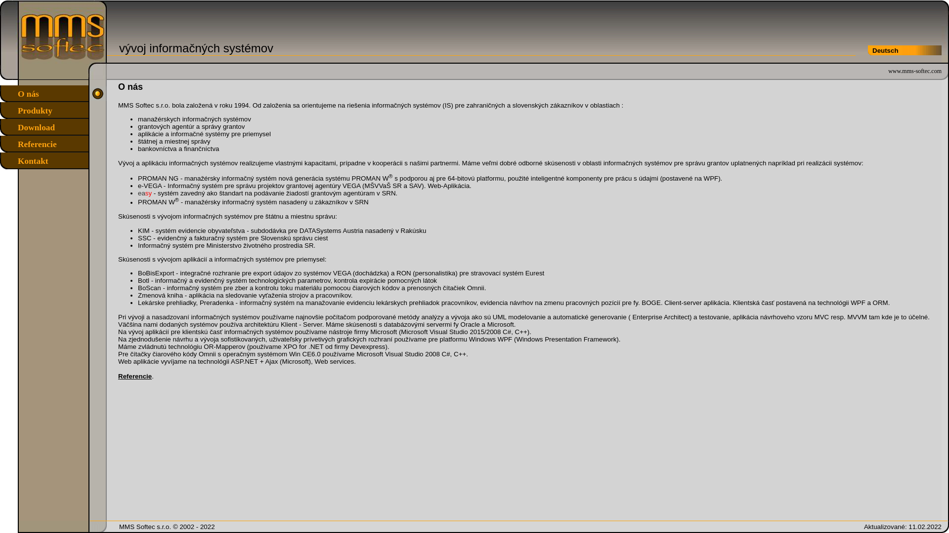 Screenshot domény mms-softec.sk | MMS Softec sro