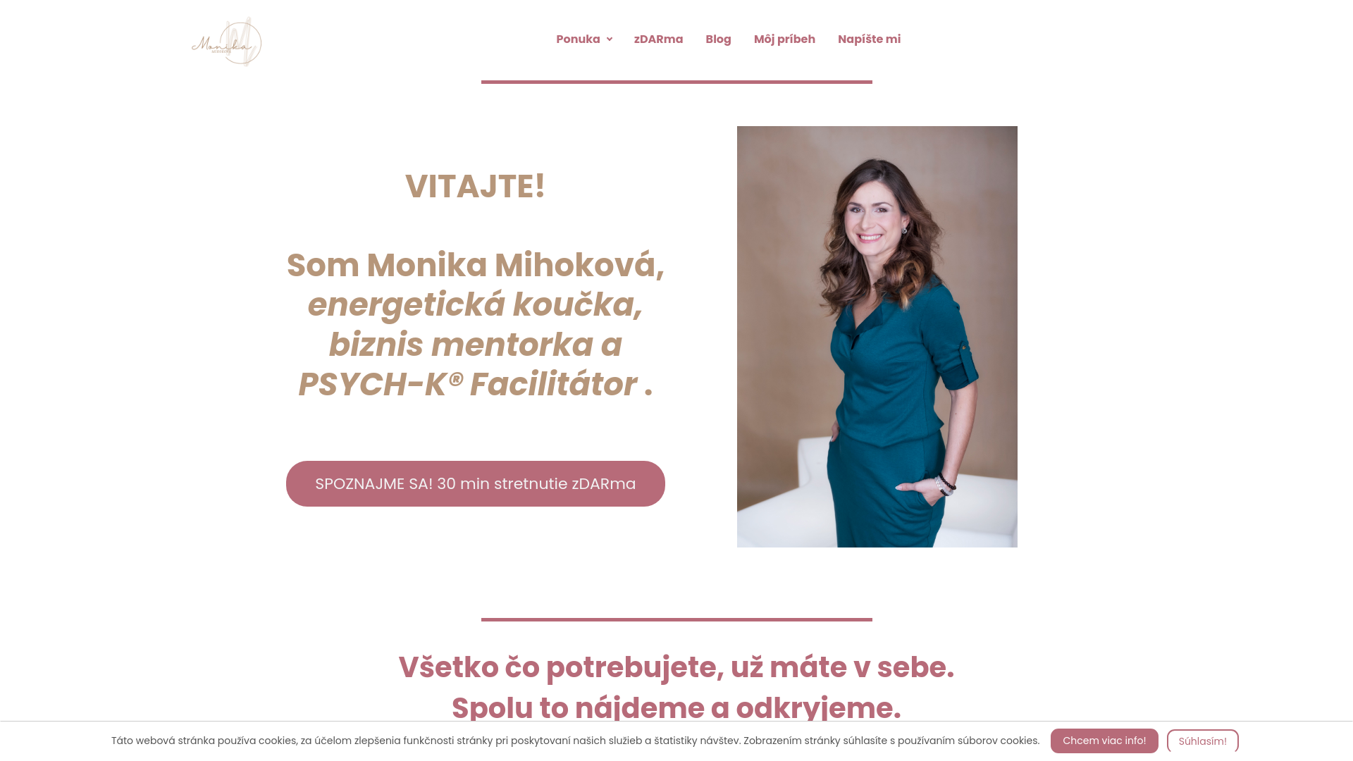 Screenshot domény monikamihokova.sk | Monika Mihoková - Energetická koučka a Biznis mentorka