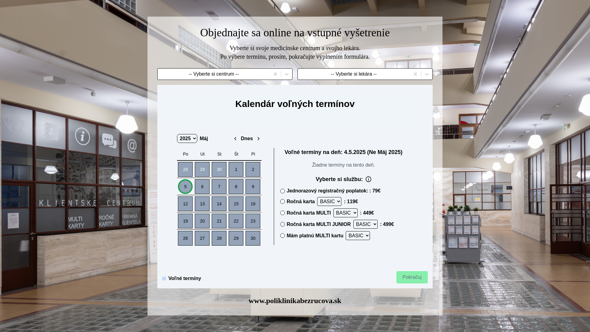 Screenshot domény najdoktor.sk | Bezručova objednanie