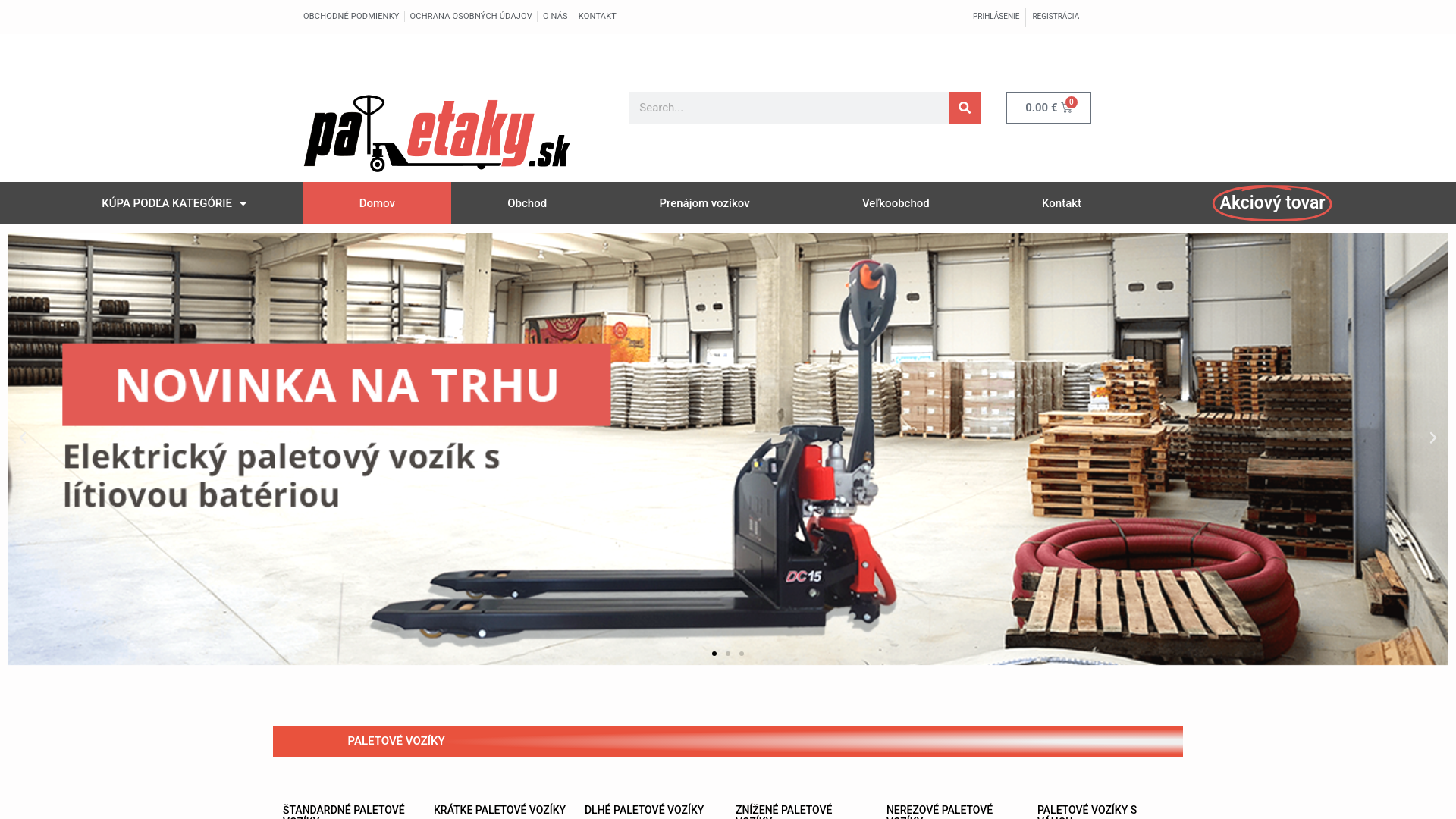 Screenshot domény paletaky.sk | Paletaky - predaj a prenájom vysokozdvižnej a manipulačnej techniky, paletové vozíky