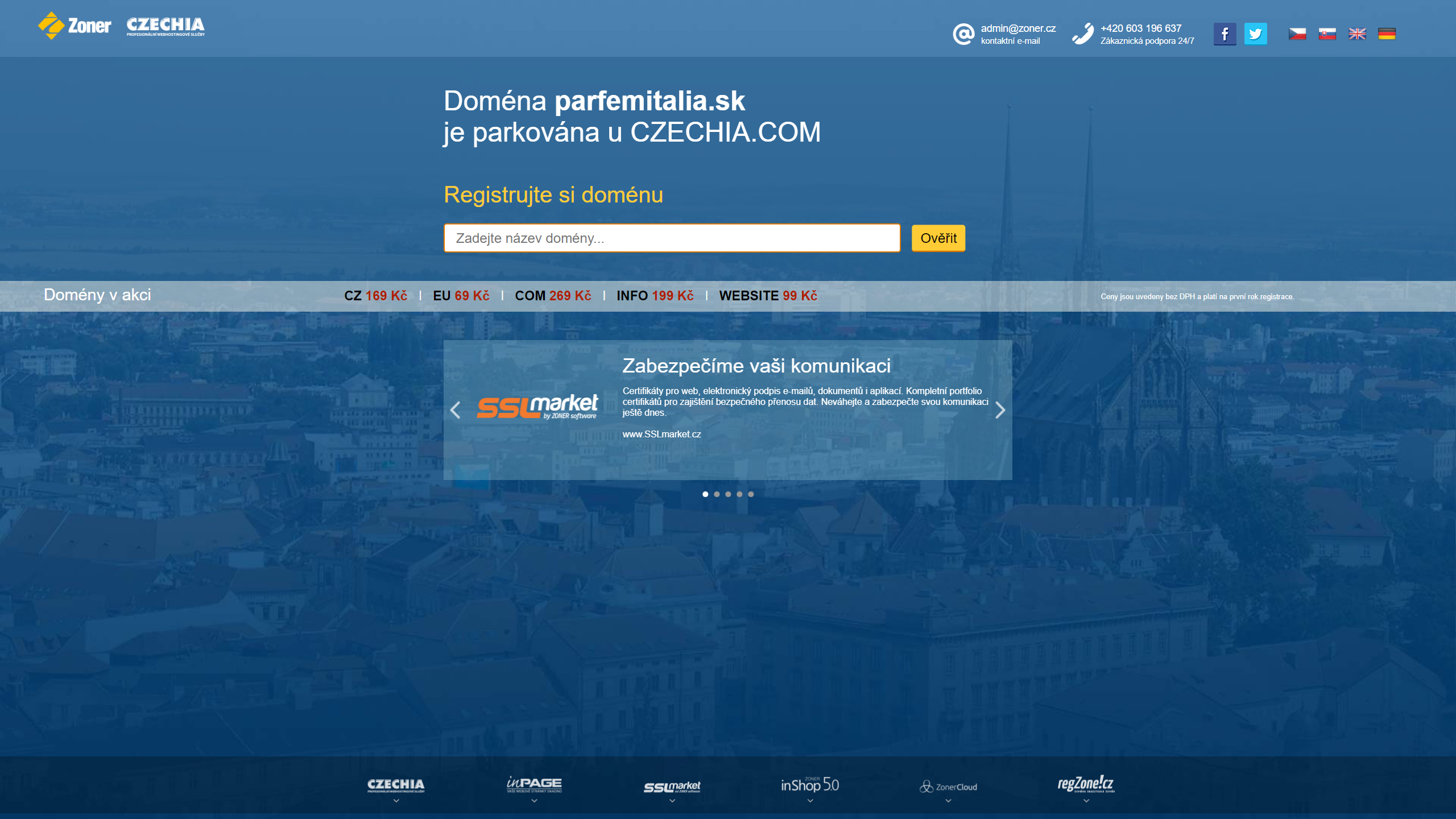 Screenshot of parfemitalia.sk