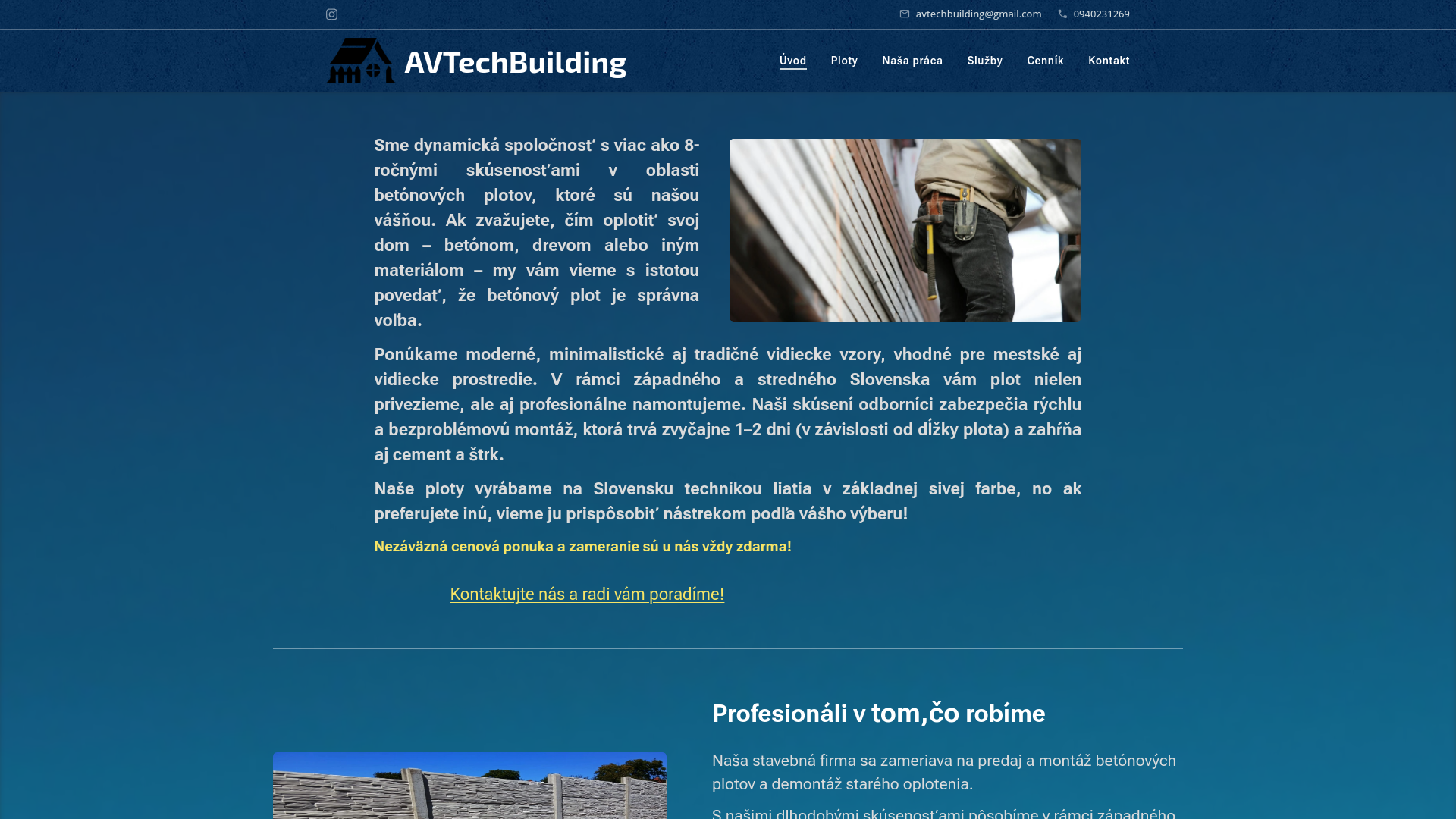 Screenshot domény plotyavtech.sk | betonove ploty