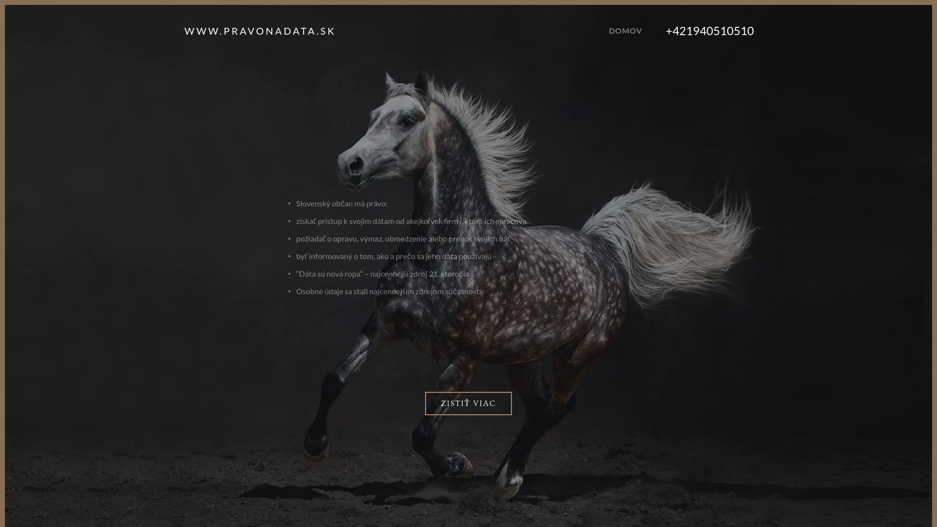 Screenshot domény pravonadata.sk | Domov