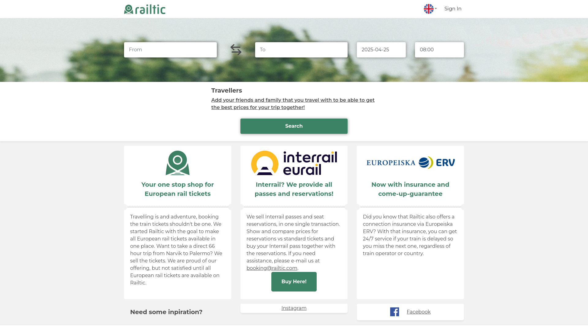 Screenshot domény railtic.sk