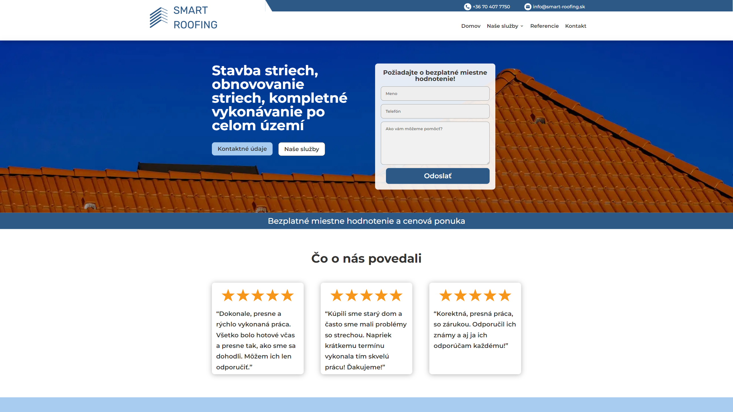 Screenshot of smart-roofing.sk