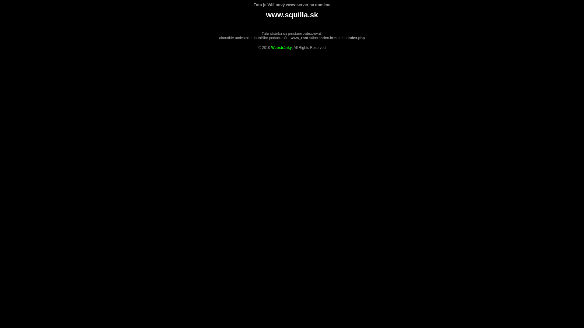 Screenshot domény squilla.sk | --== NOVďż˝ WWW-SERVER ==--