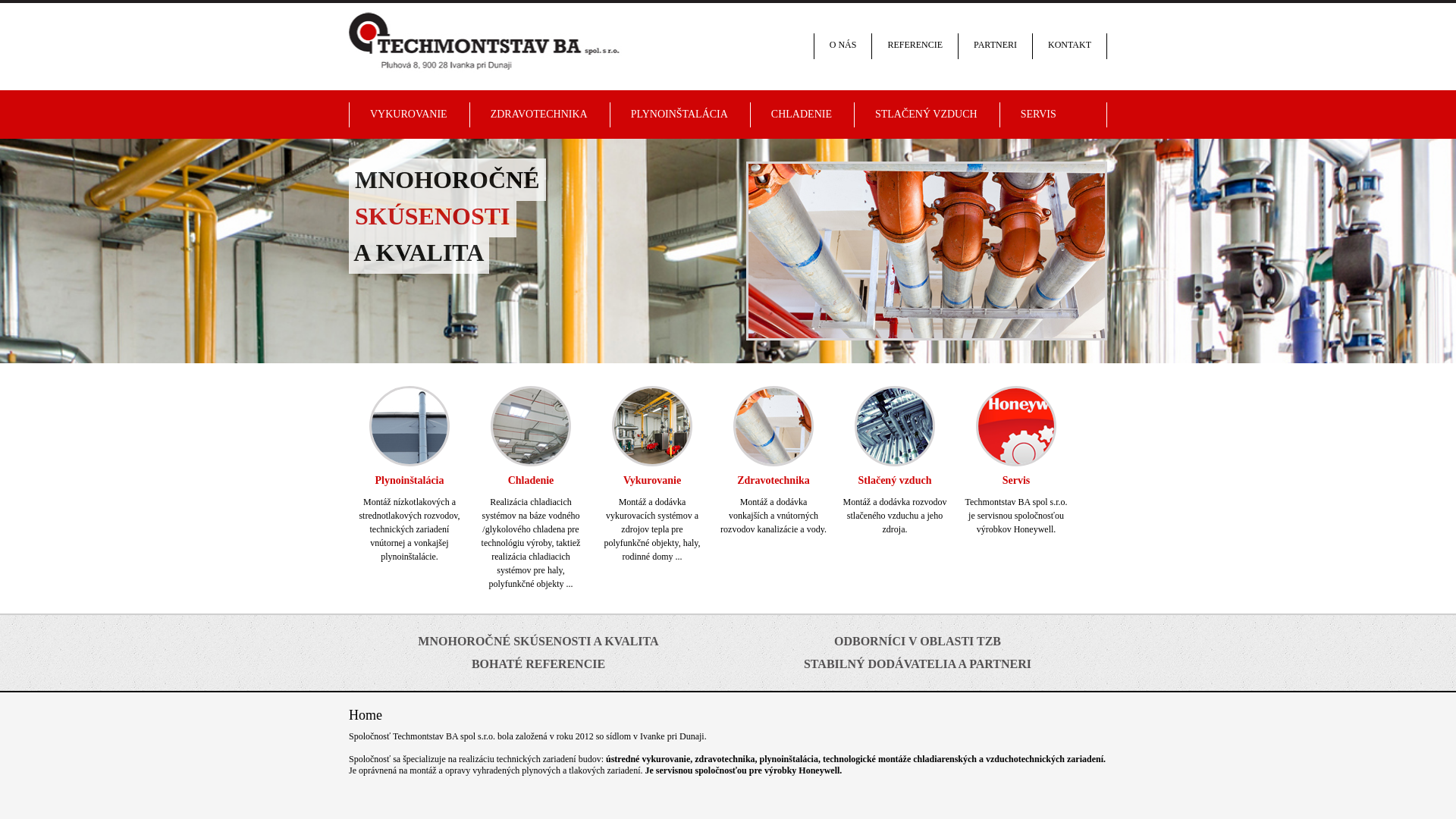 Screenshot domény techmontstav.sk | Home | Techmontstav BA spol. s r.o.
