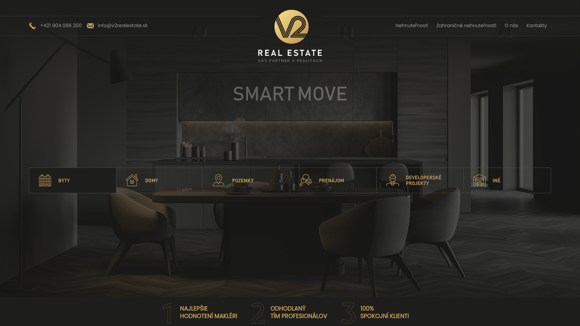 Screenshot domény v2realestate.sk | Predaj a prenájom nehnuteľností V2realestate - www.v2realestate.sk