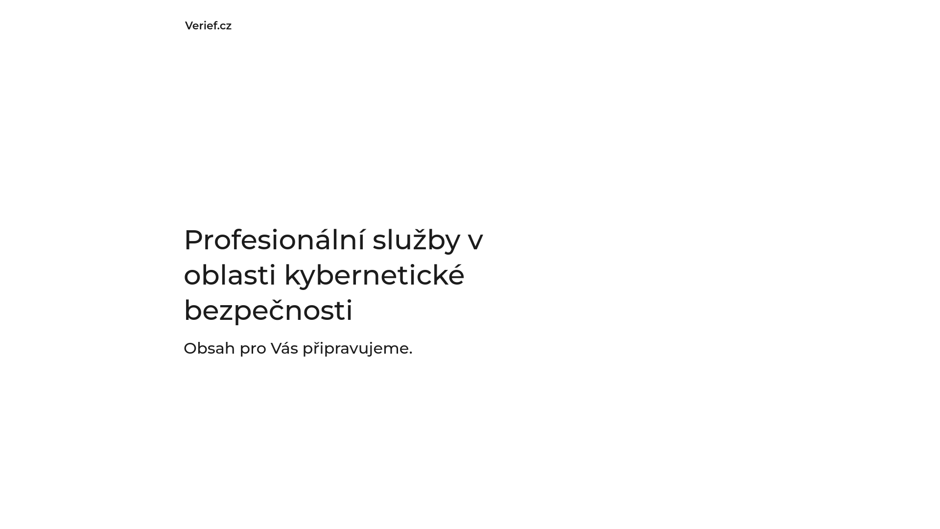 Screenshot domény verief.sk | Úvodní stránka