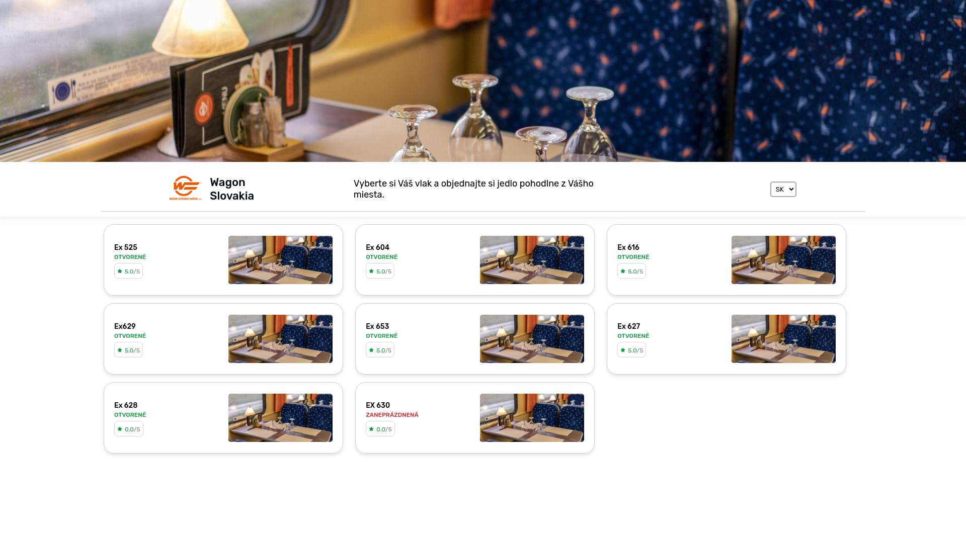 Screenshot domény wagonexpres.sk | Eatster