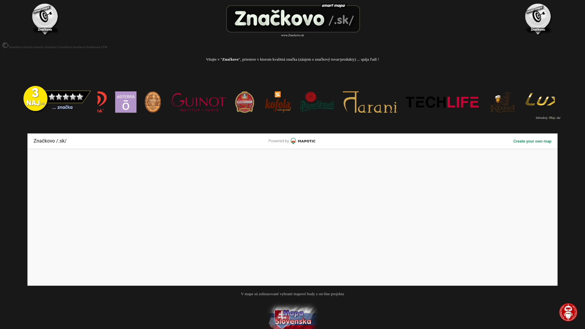 Screenshot domény znackovo.sk | Značkovo /.sk/ - priestor v ktorom záujem o značkový tovar/produkty ... spája/jú ľudí. (www.Znackovo.sk)