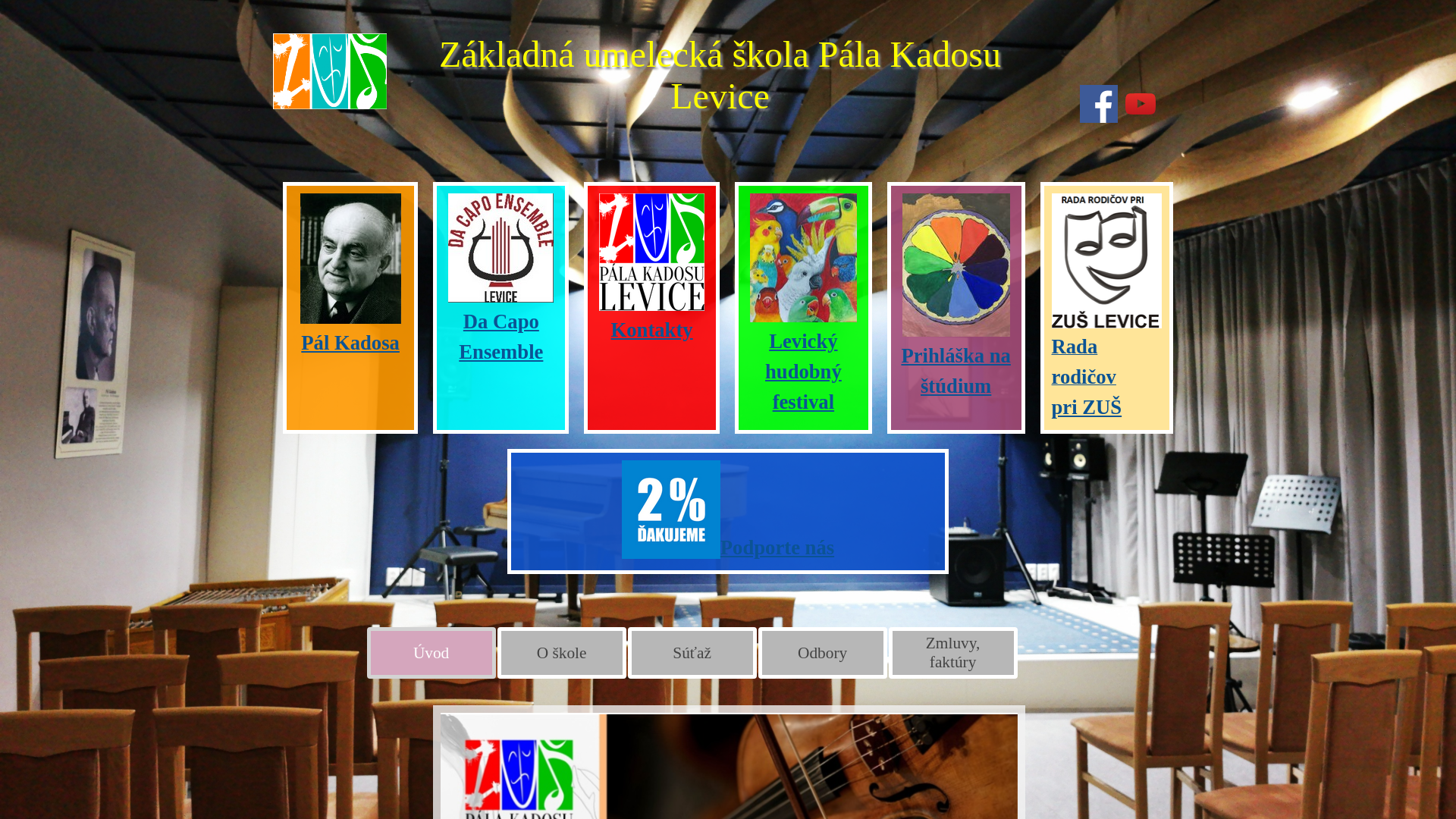 Screenshot domény zuslevice.sk | ZUS Pála Kadosu Levice